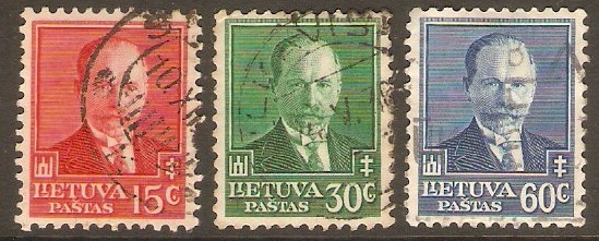 Lithuania 1934 President Smetona Set. SG395-SG397.